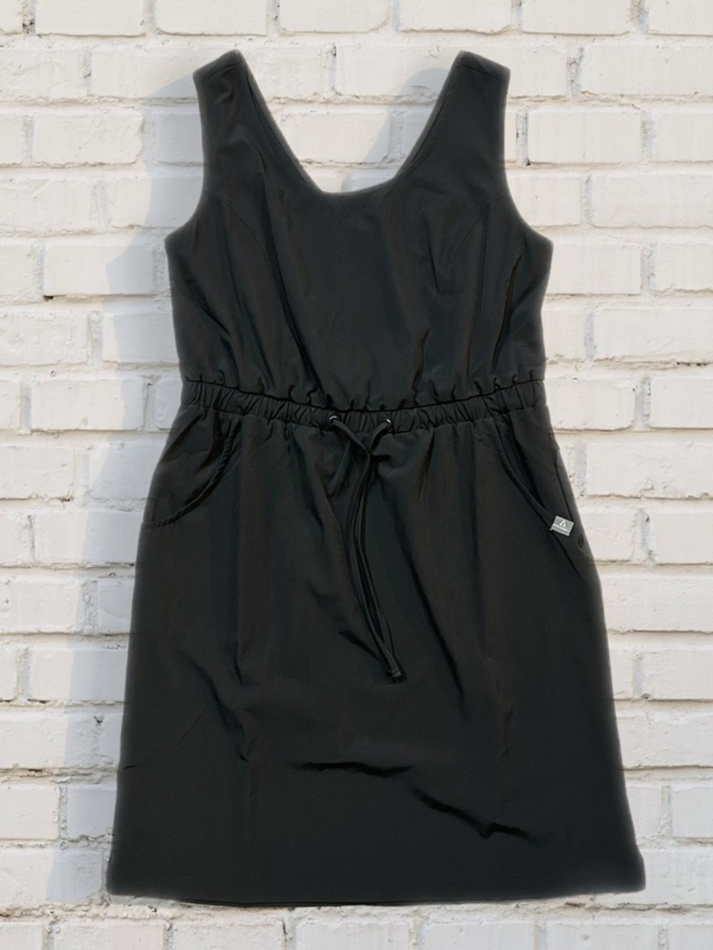 Ascend Black Athletic Dress with Drawstring Waist